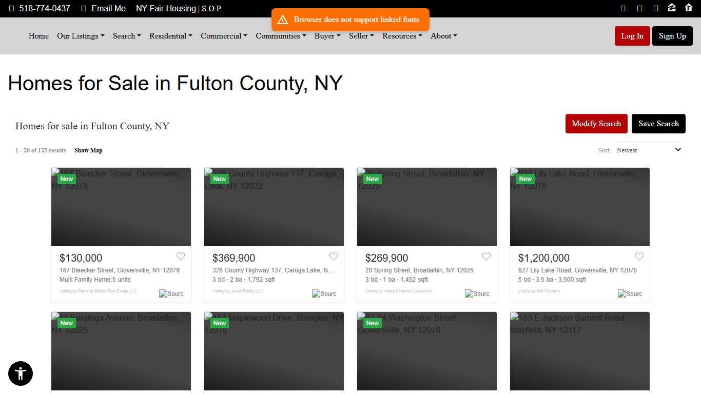 Homes for Sale in Fulton County, NY